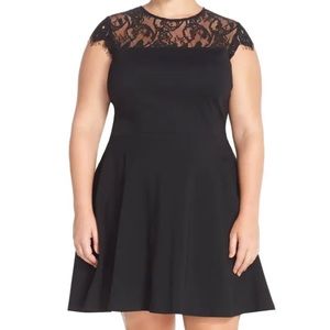 BB Dakota ‘Kamela’ Lace & Ponte Fit & Flare Dress